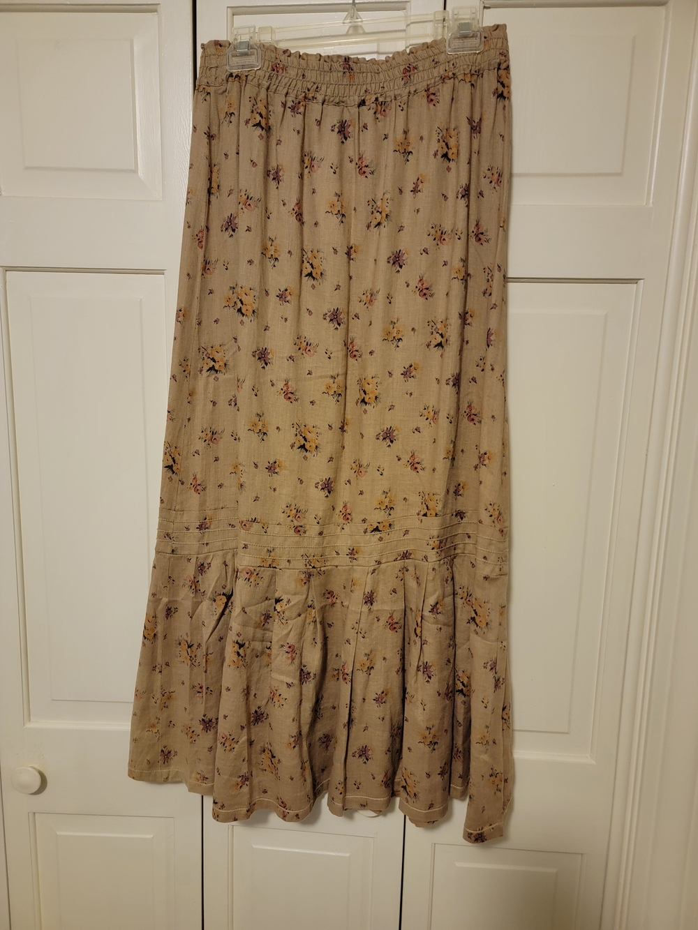 Boston Proper Floral 100% Linen Maxi Skirt Size Medium